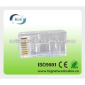 RJ45 network plug with plastic and gold plating for network cable